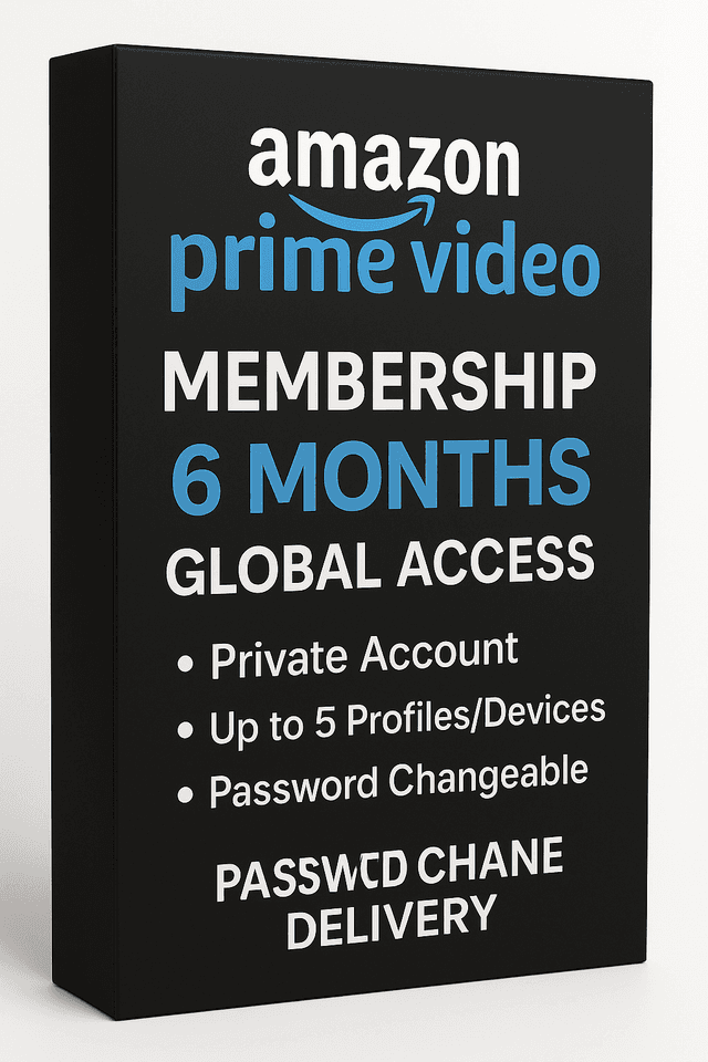 ​Amazon Prime Video Membership 6 Months Global Access Private Account  Up to 5 Profiles Devices Password Changeable